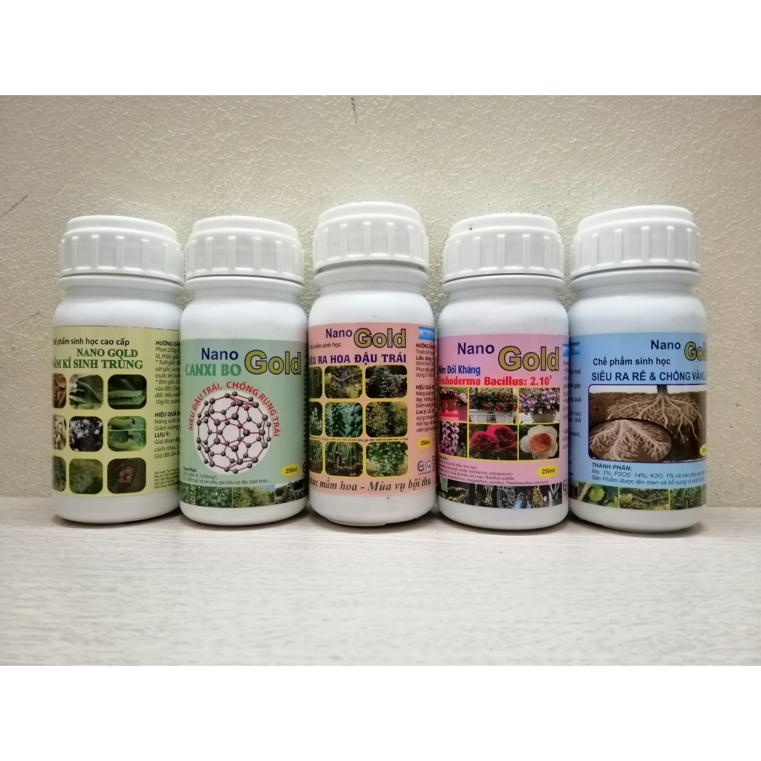 BỘ COMBO NANO GOLD CẦN THIẾT CHO CÂY KIỂNG - NẤM KÍ SINH TRÙNG - CANXI BO - SIÊU RA HOA - SIÊU RA RỄ NẤM ĐỐI KHÁNG