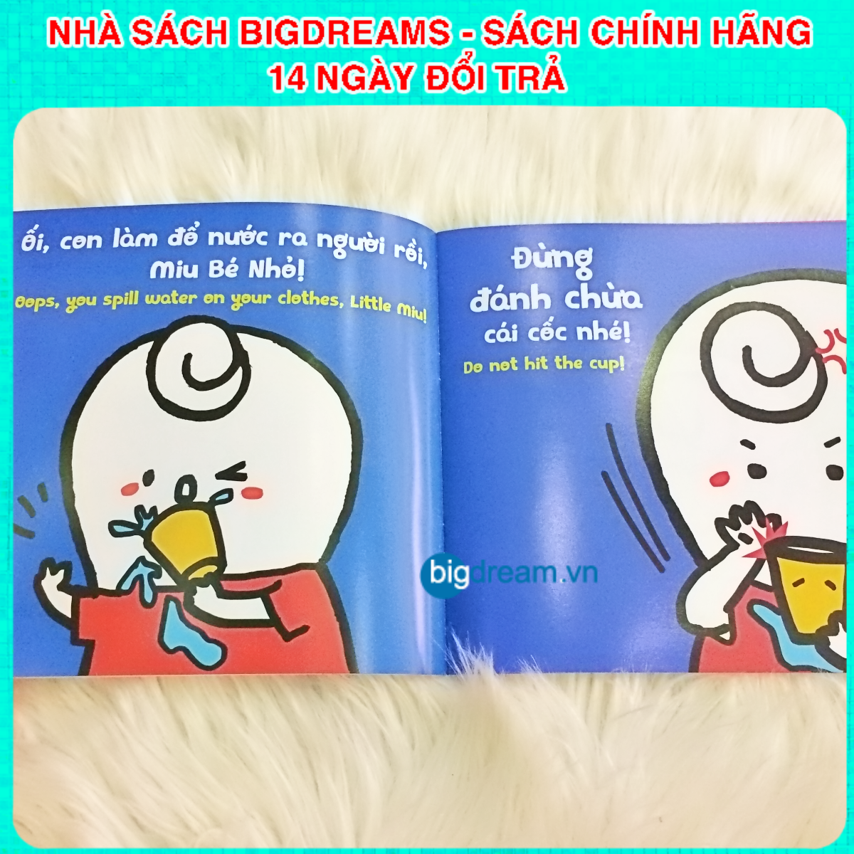 BẢN MỚI SONG NGỮ Miu Bé Nhỏ Phần 1 - Ehon Kĩ Năng Sống Cho Bé 1-6 Tuổi (Bộ 8 Quyển) Miu miu tự lập hiểu chuyện