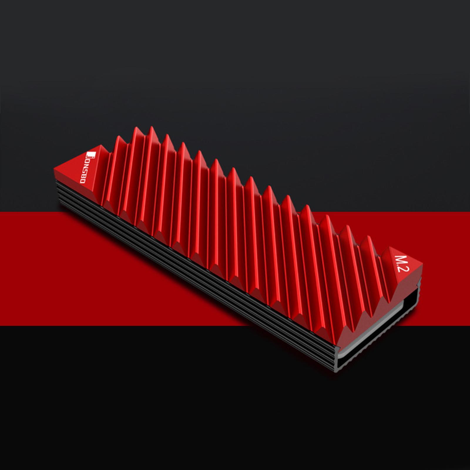 2280 SSD Solid State Heat Sink with Thermal Pad for Desktop PC Red