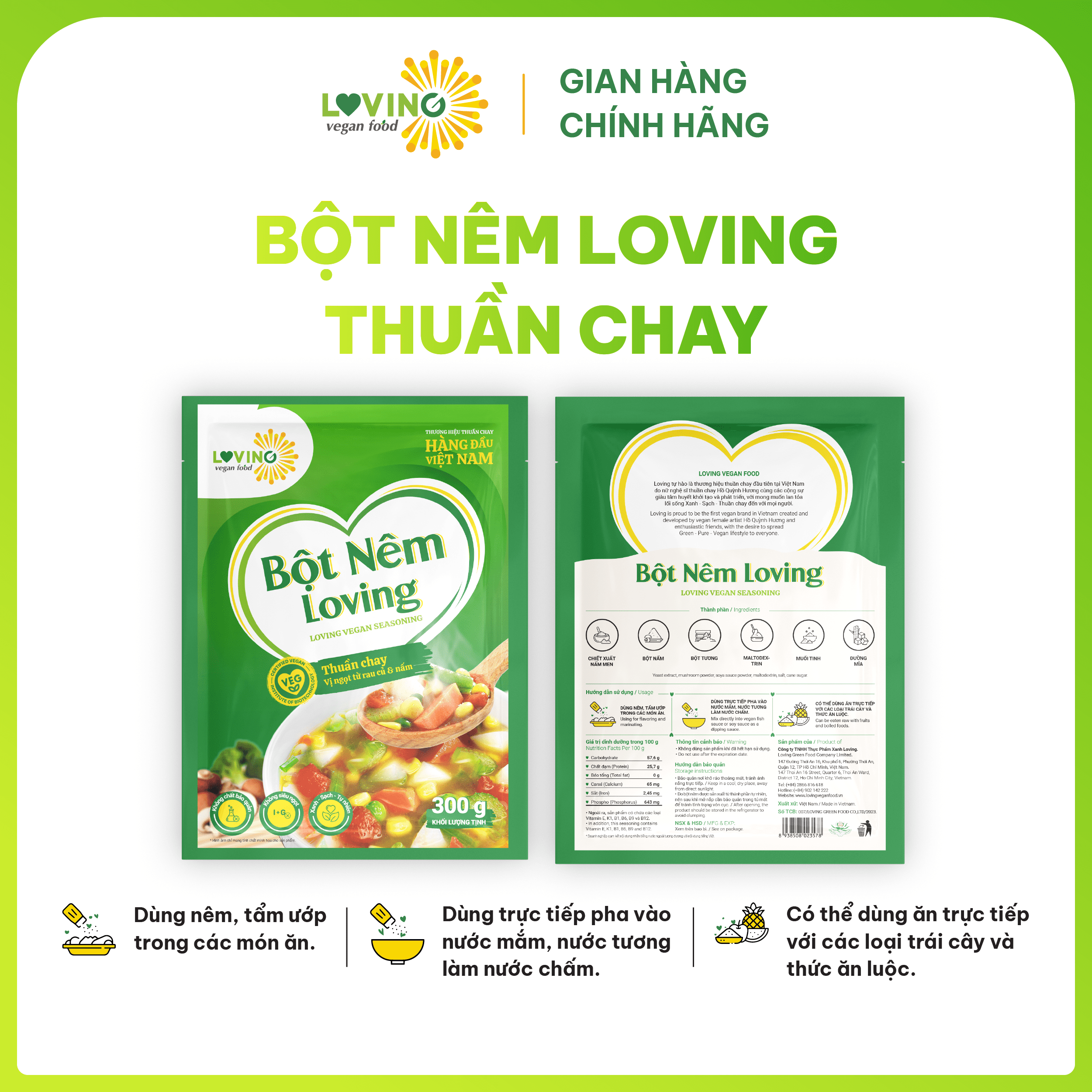 Bột Nêm Loving Thuần Chay Gói 300gram