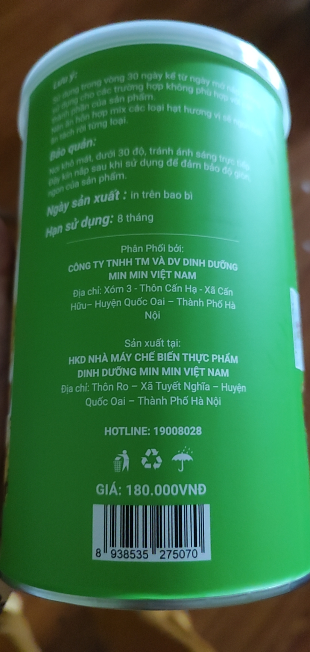 Ngũ Cốc Hạt Min Min Ăn Liền GRANOLA _ Ngũ Cốc Ăn Liền Min Min Vị Truyền Thống _ ngũ cốc mix hoa quả xấy(1 hộp 500Gr)