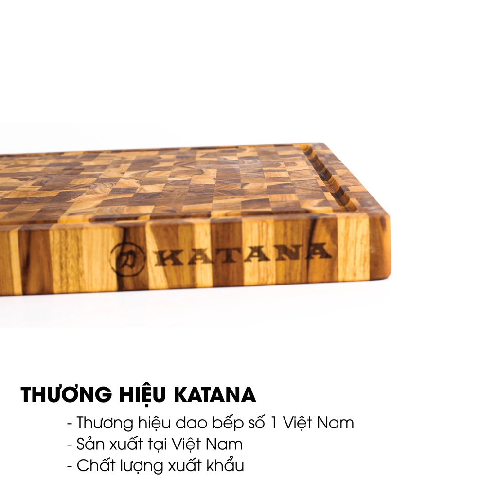 Thớt gỗ Teak thương hiệu Sothing KATANA kiểu dáng tròn, chữ nhật, đủ size, chống ẩm mốc- Hàng chính hãng