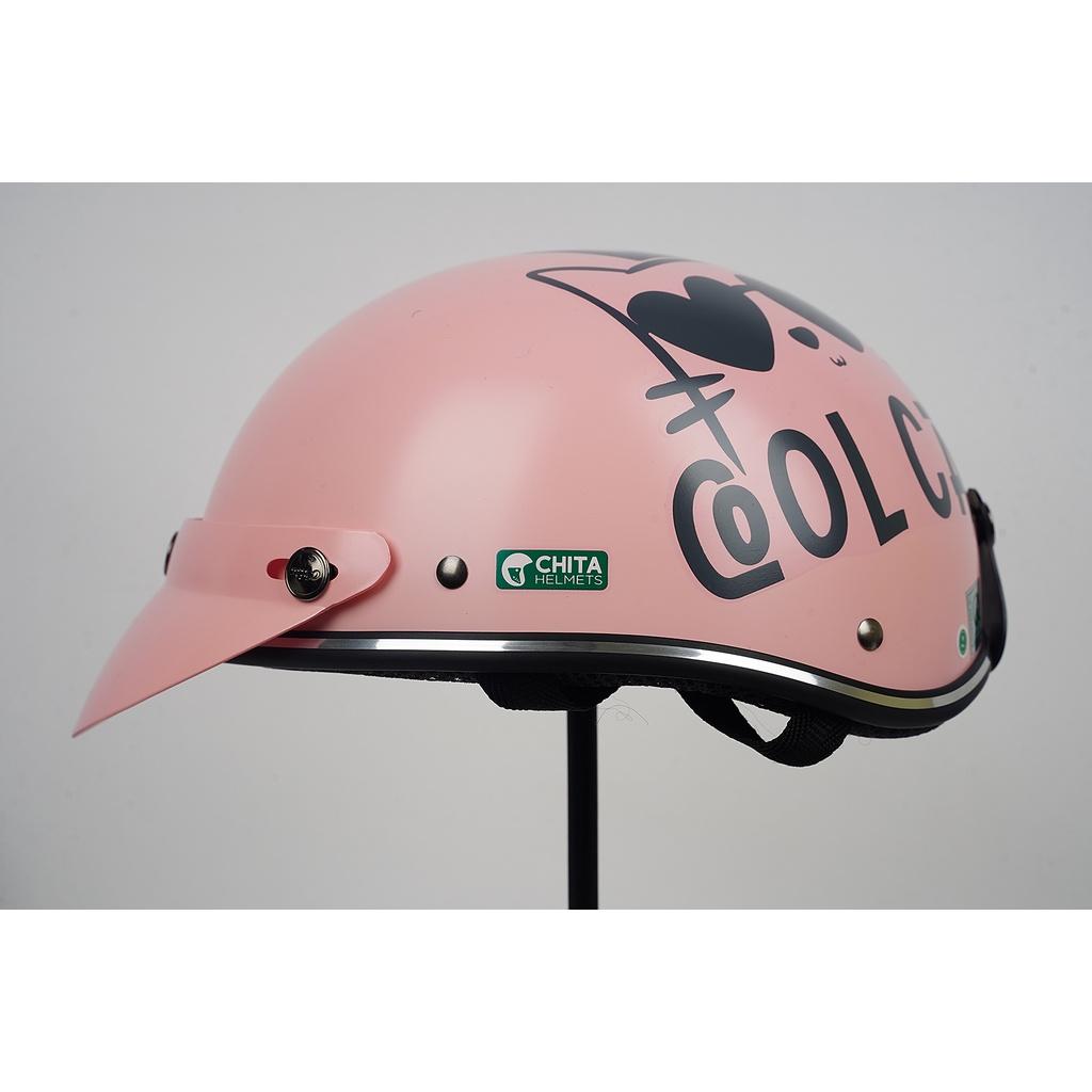 Mũ Bảo Hiểm 1/2 Đầu CHITA HELMETS CT6B1 Tem Cool Cat