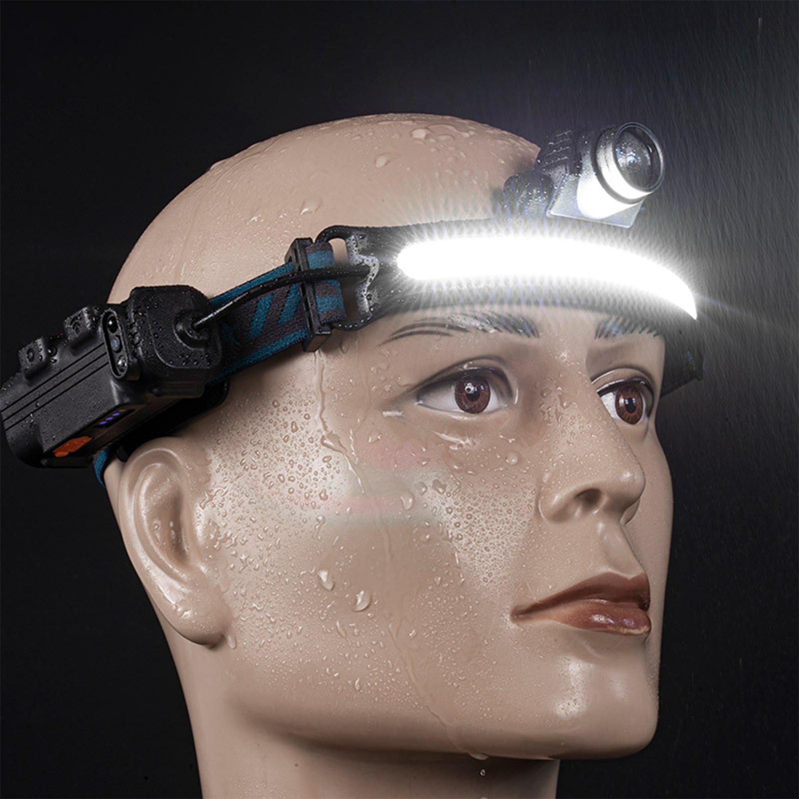LED Headlamp Headlight with Motion Sensor Waterproof for Jogging Emergency
