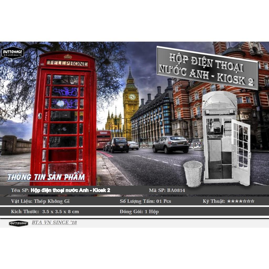 Mô Hình Lắp Ráp 3d Hộp điện thoại nước Anh - Kiosk 2