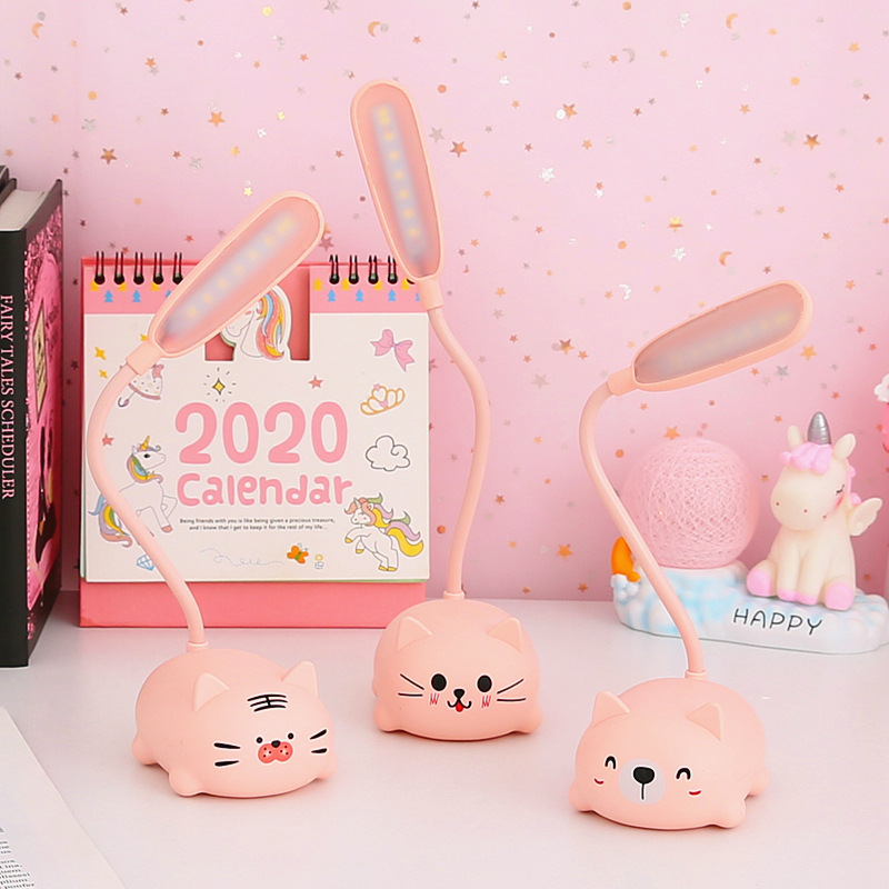 Đèn led để bàn sạc usb hình thú dễ thương - Gấu - Trắng