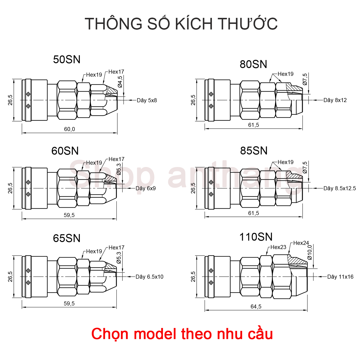 Khớp nối nhanh khí nén SN - Nitto