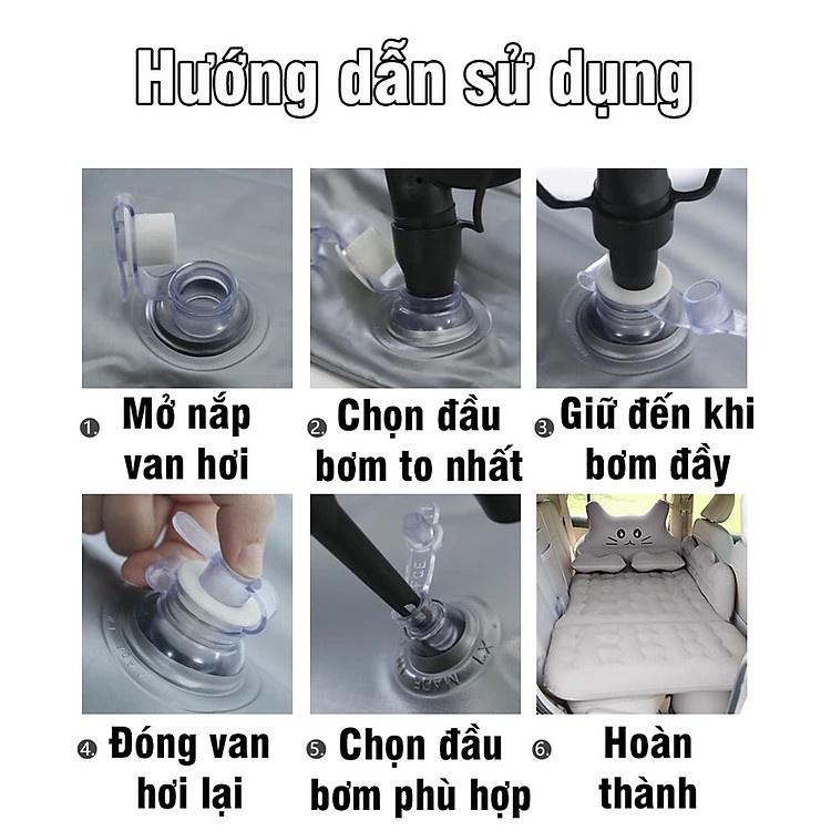 Đệm hơi, Giường hơi trên ô tô️Hàng Cao Cấp️ Loại chân rời tiện dụng, siêu dày cực êm min,thoải mái - tặng kèm bơm