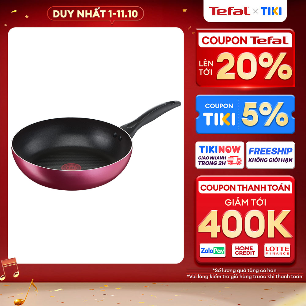 Chảo chiên chống dính Tefal Light & Clean 26cm, dùng cho bếp ga và hồng ngoại- Hàng chính hãng