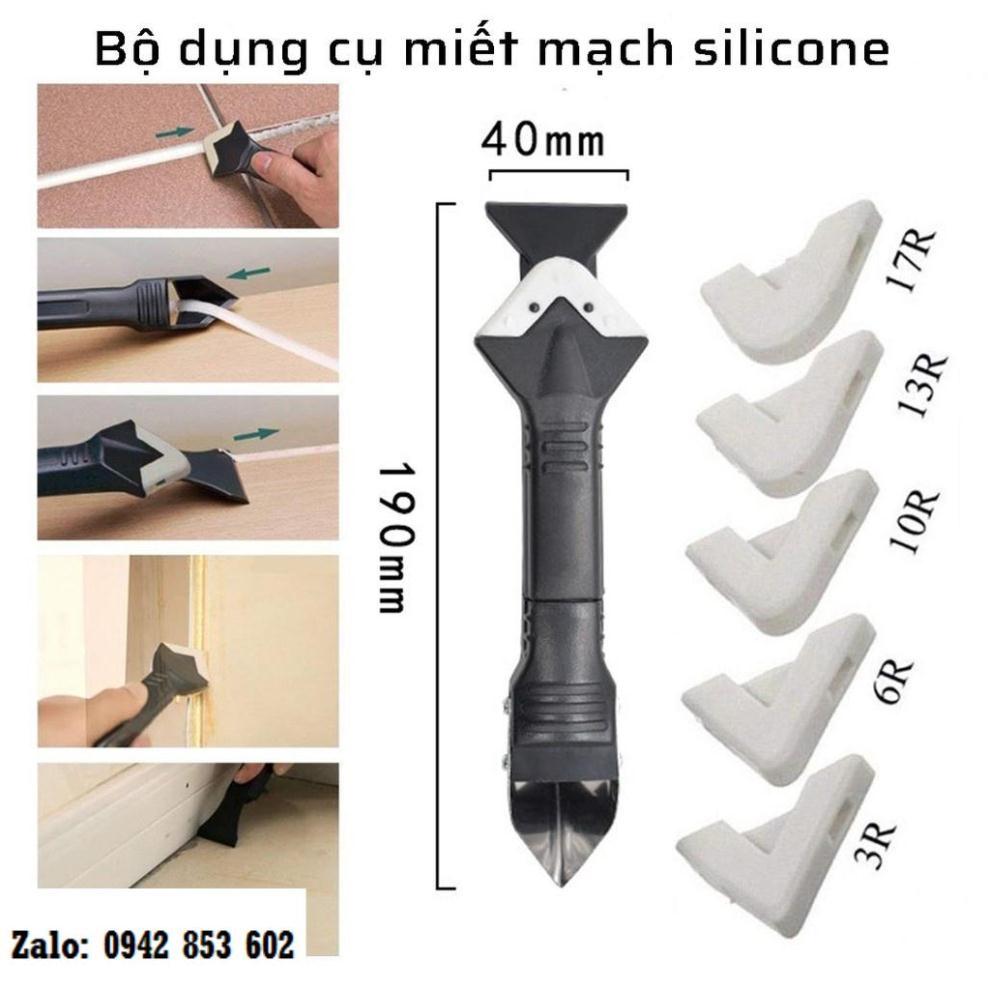 Bộ dụng cụ miết mạch keo silicon kèm 5 đầu miết silicon
