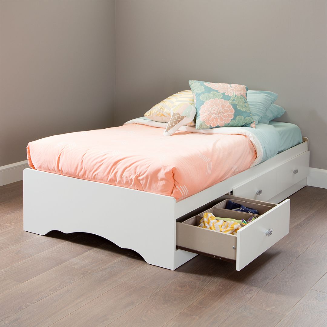 Giường ngủ gỗ hiện đại SMLIFE Sipani | Gỗ MDF dày 17mm chống ẩm | D214xR124xC40cm