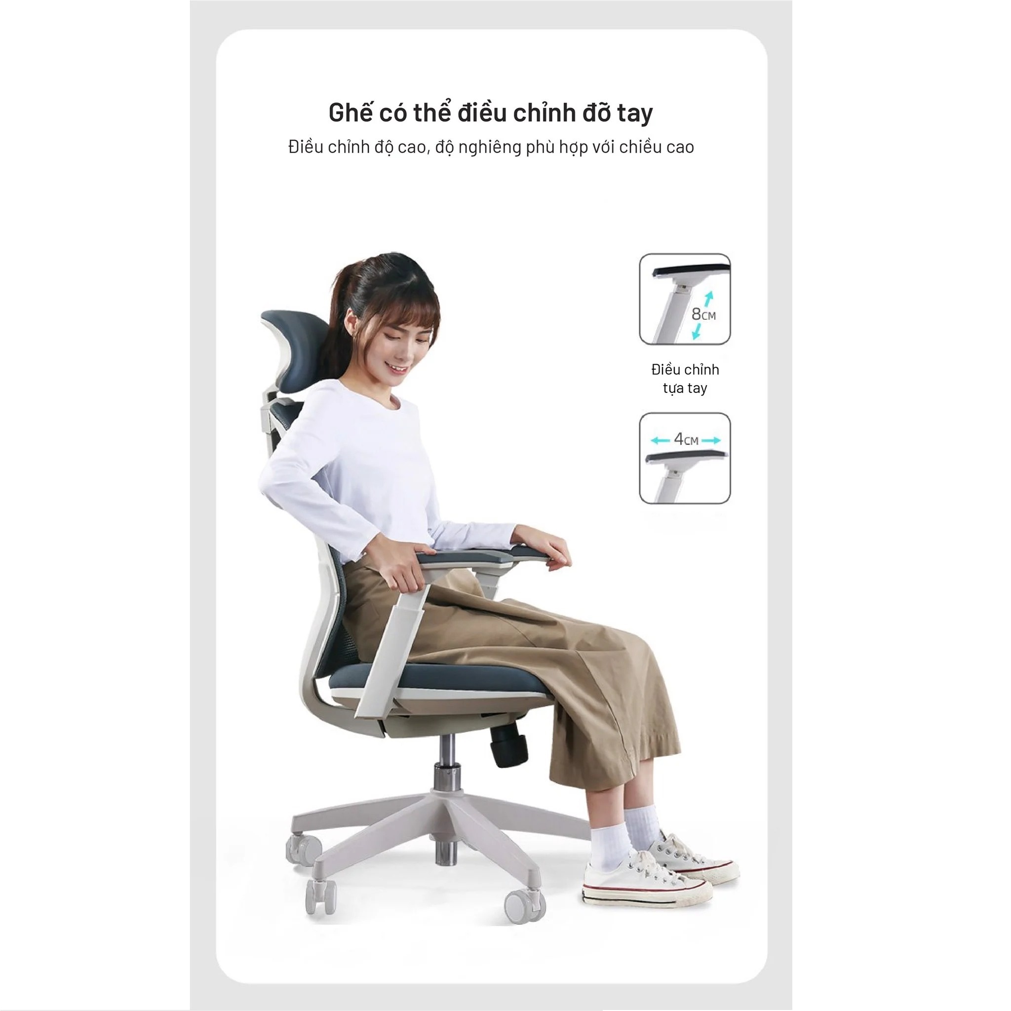 Ghế  làm việc Ergonomic Chair T21 (Grey)