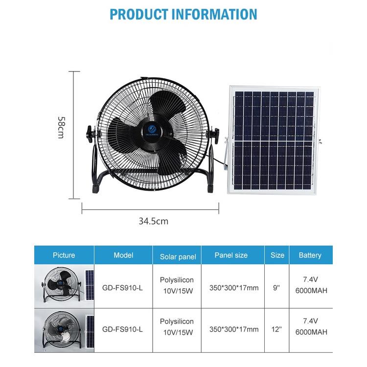 Quạt bàn năng lượng mặt trời