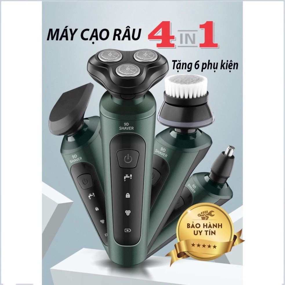 Máy cạo râu 9D Shaver 4in1 Kanabis tặng Kèm 6 Phụ Kiện Cao Cấp - Máy Cạo Râu cực sát, êm