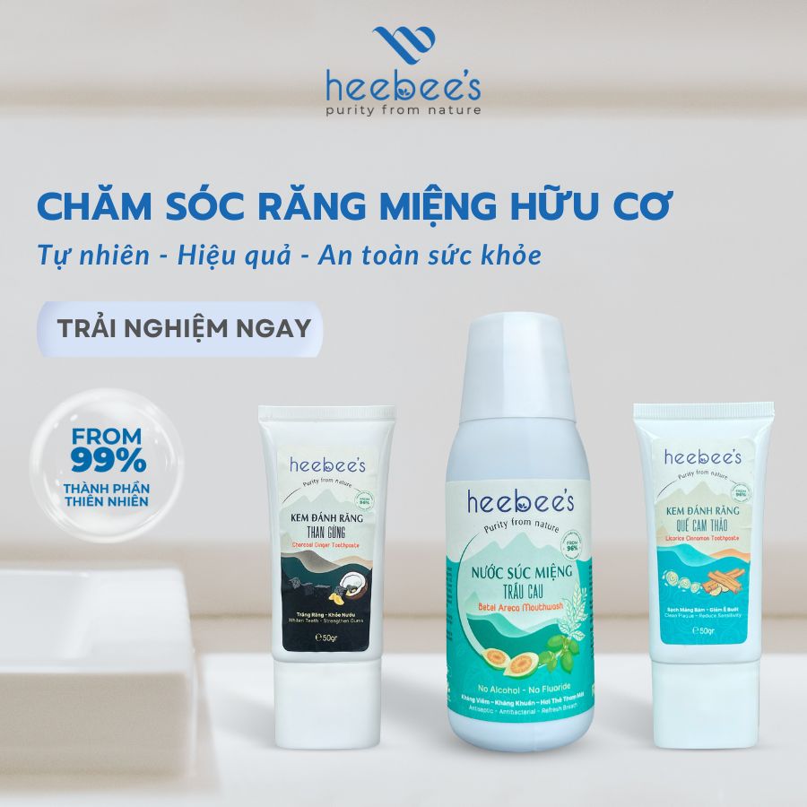 Kem Đánh Răng Quế Cam Thảo Heebee's 50gr - Sạch Mảng Bám, Giảm Ê Buốt