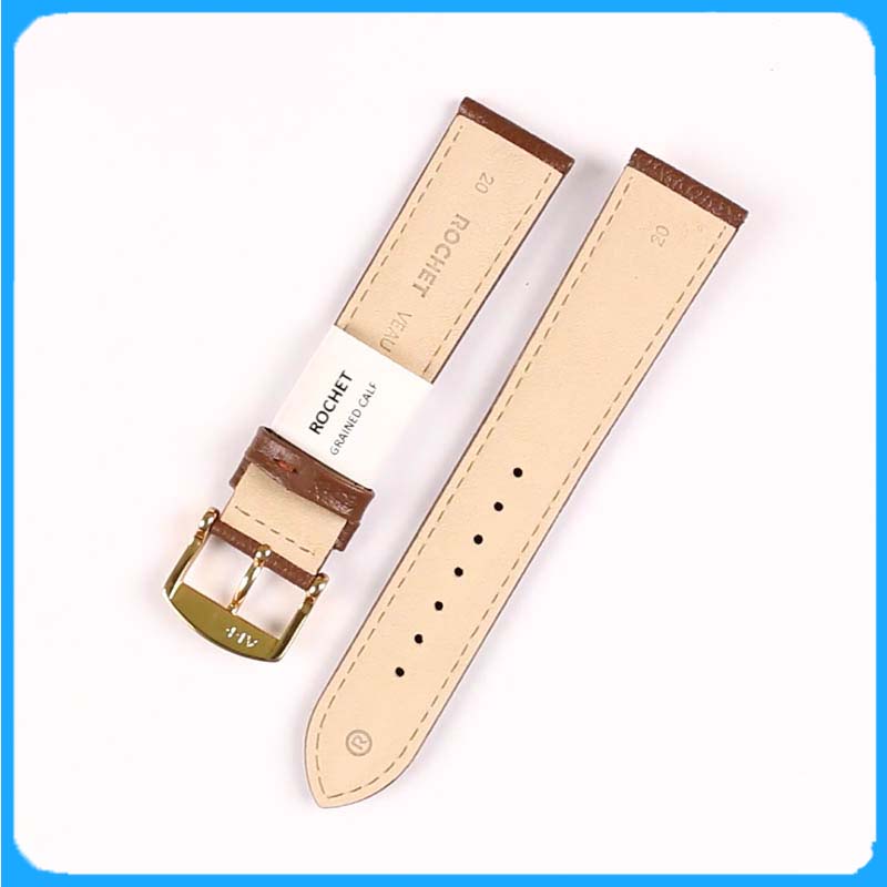 Dây Da Đồng Hồ ZRC Pháp Dòng BOSTON Da Bò Nâu Vân Sần