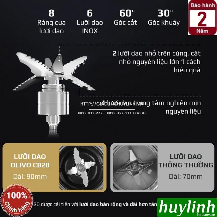 Máy xay nấu sữa hạt đa năng Olivo CB20 - 1.75 lít - 2 Cối - Tặng sách công thức - Hàng chính hãng