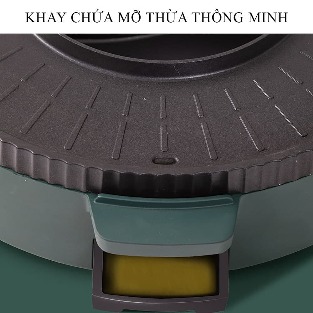 Bếp nướng lẩu đa năng 2 in 1 X2000, nồi lẩu nướng điện không khói 2 ngăn chống dính công suất 1500W cao cấp