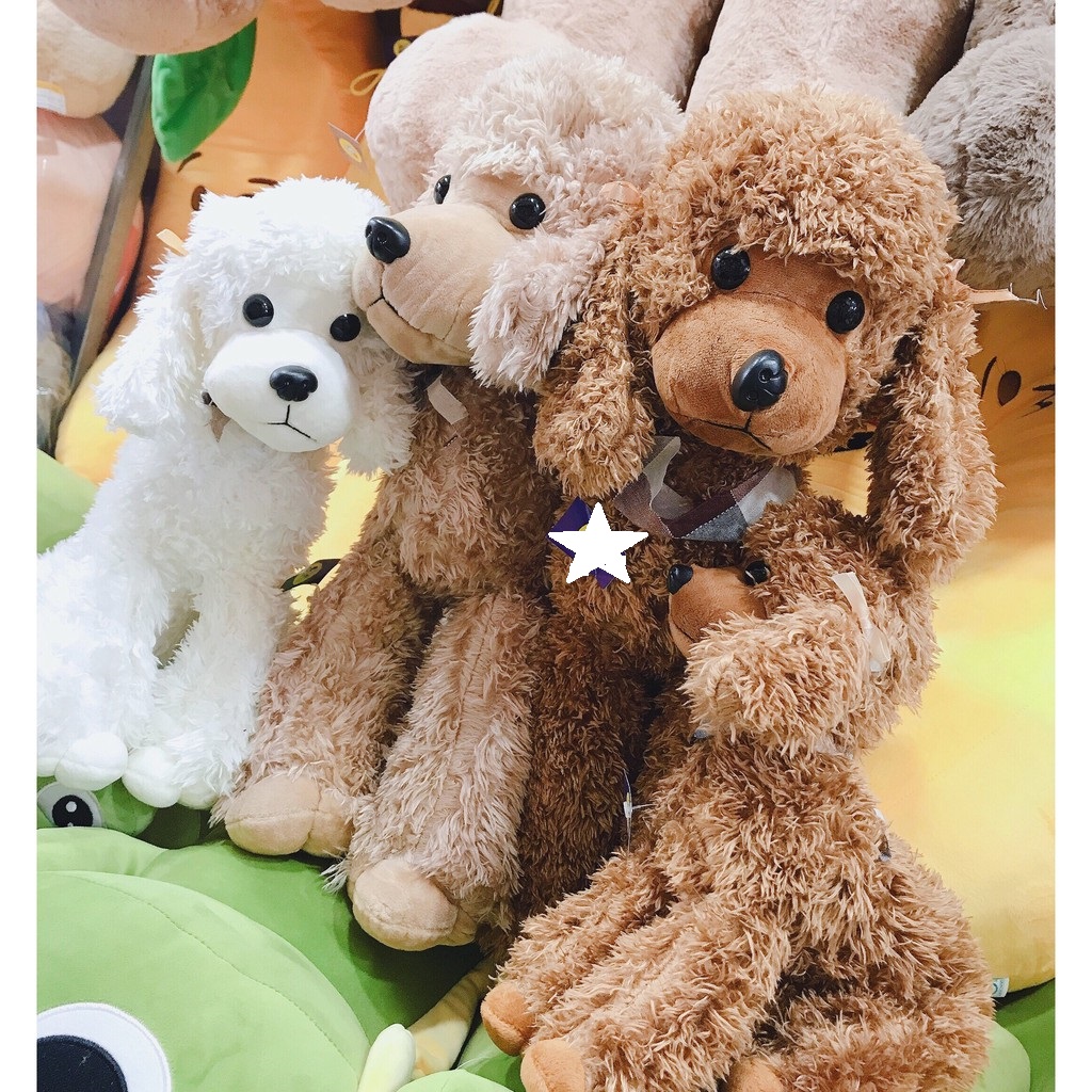 Gấu bông chó Poodle lông xù cao cấp, quà tặng thú nhồi bông hàng nhập khẩu