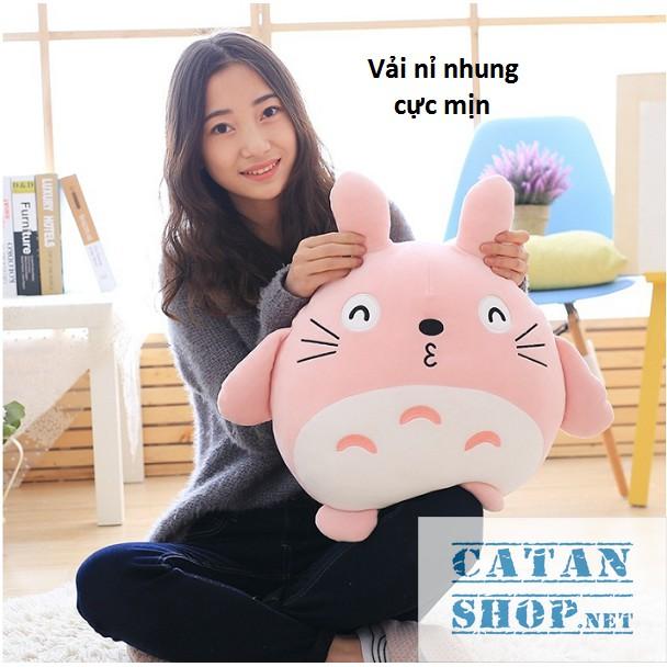 Gối mền TOTORO 3in1 mặt biểu cảm vui nhộn Vải nỉ nhung cực mịn, bộ chăn gối văn phòng