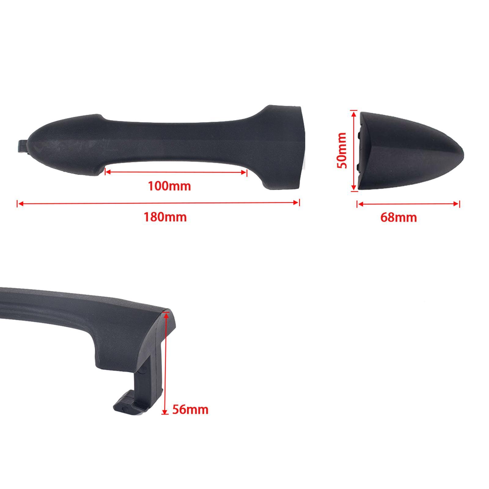Replacement Cars Outside Exterior Outer Door Handle Kits, Door Pull Trim Cover, Black Driver Side Front Rear for Ford Foucs 00-07 New