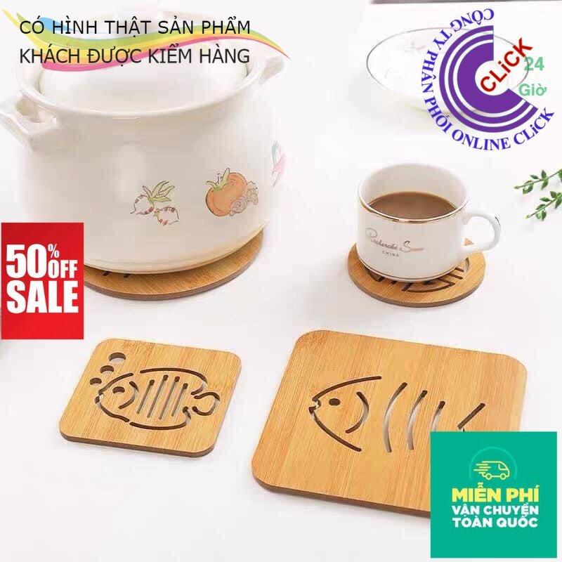 Miếng Lót Nồi, Lót Ly Cốc Bằng Gỗ Cách Nhiệt Sang Trọng Loại có đệm Lót Đế Chống Trượt Hàng Dầy Không Gãy-Hàng Cao Cấp