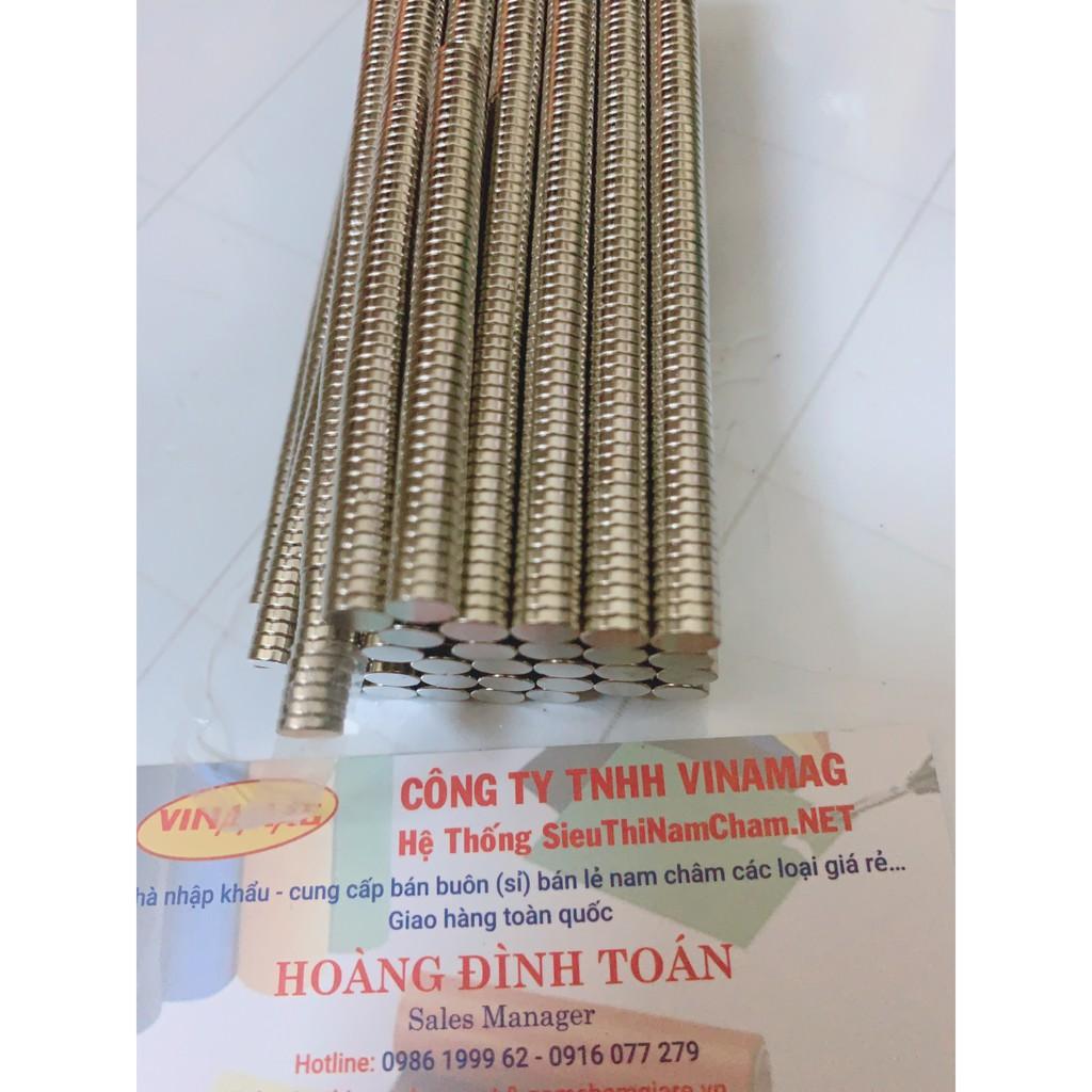 Hộp 100 Sản Phẩm Nam Châm Vĩnh Cửu Mạ NIKEN 6X1.5MM Chất Lượng Tốt