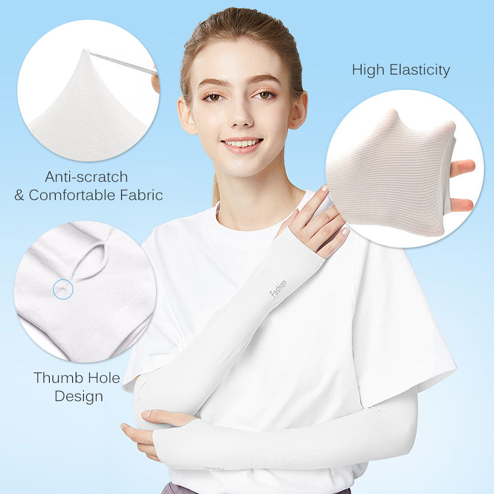 1 Cặp Tay Áo Làm Mát Chống Tia UV Dành Cho Người Đạp Xe/Lái Xe/Chạy Bộ