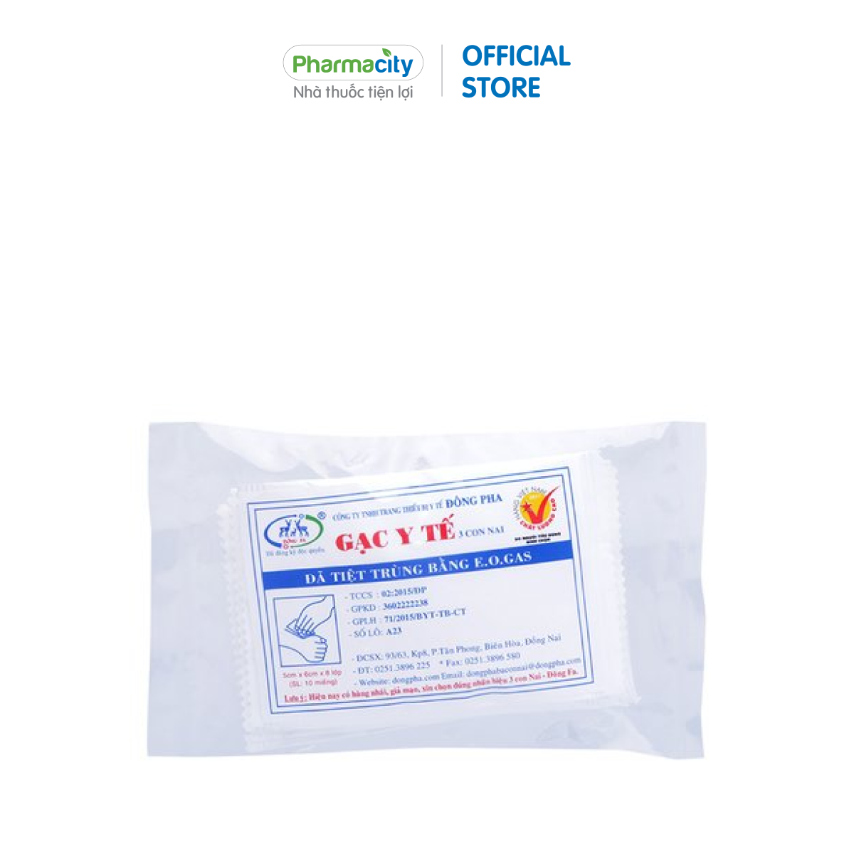 Gạc y tế tiệt trùng Đông Pha 5cm x 6cm