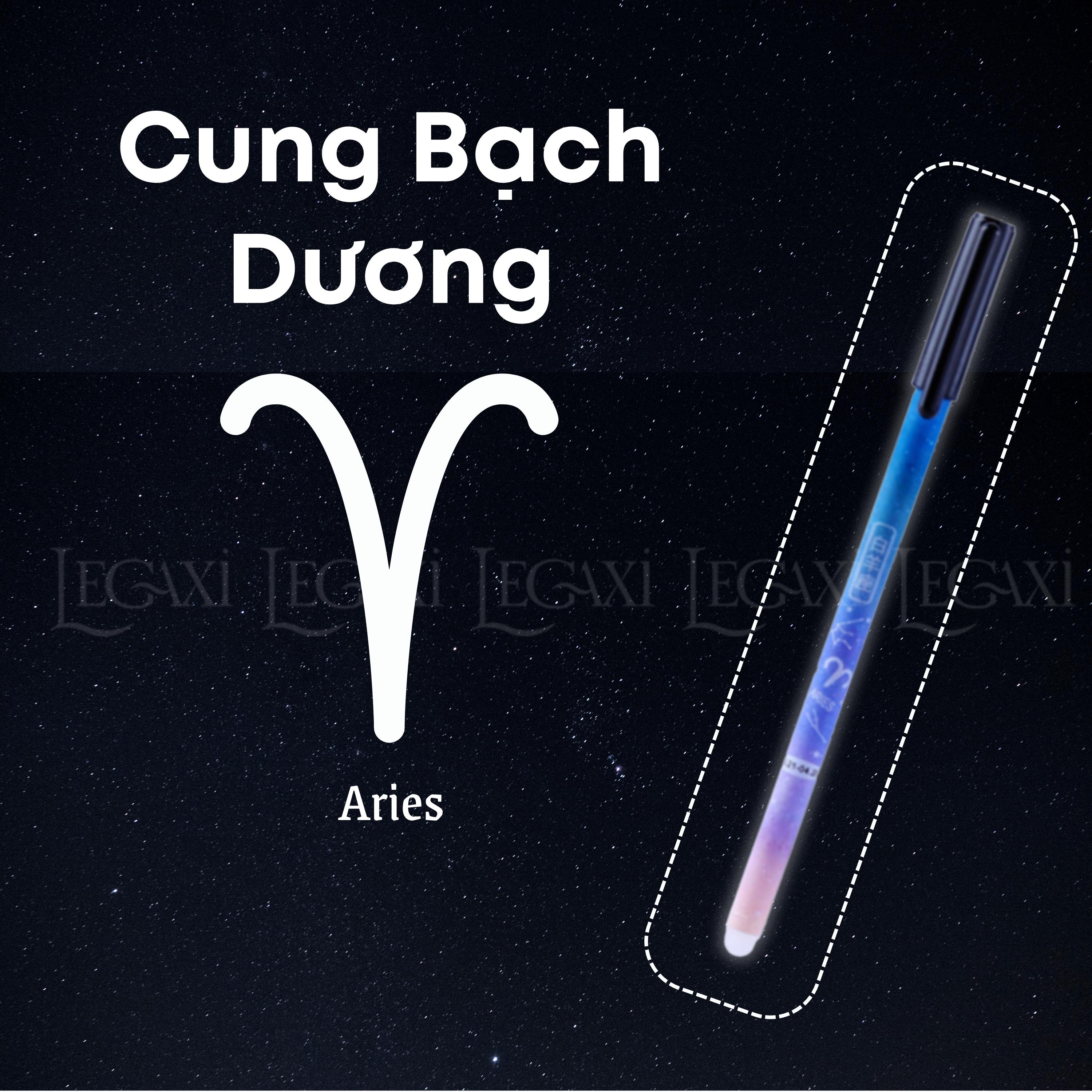 Bút gel xóa được, bút mực xanh 12 chòm sao ngòi 0.35mm nắp kẹp dễ thương học sinh, sinh viên, văn phòng Legaxi