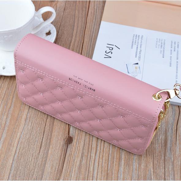 Ví nữ cầm tay hai khóa kéo trần trám VTT126 Danfashion
