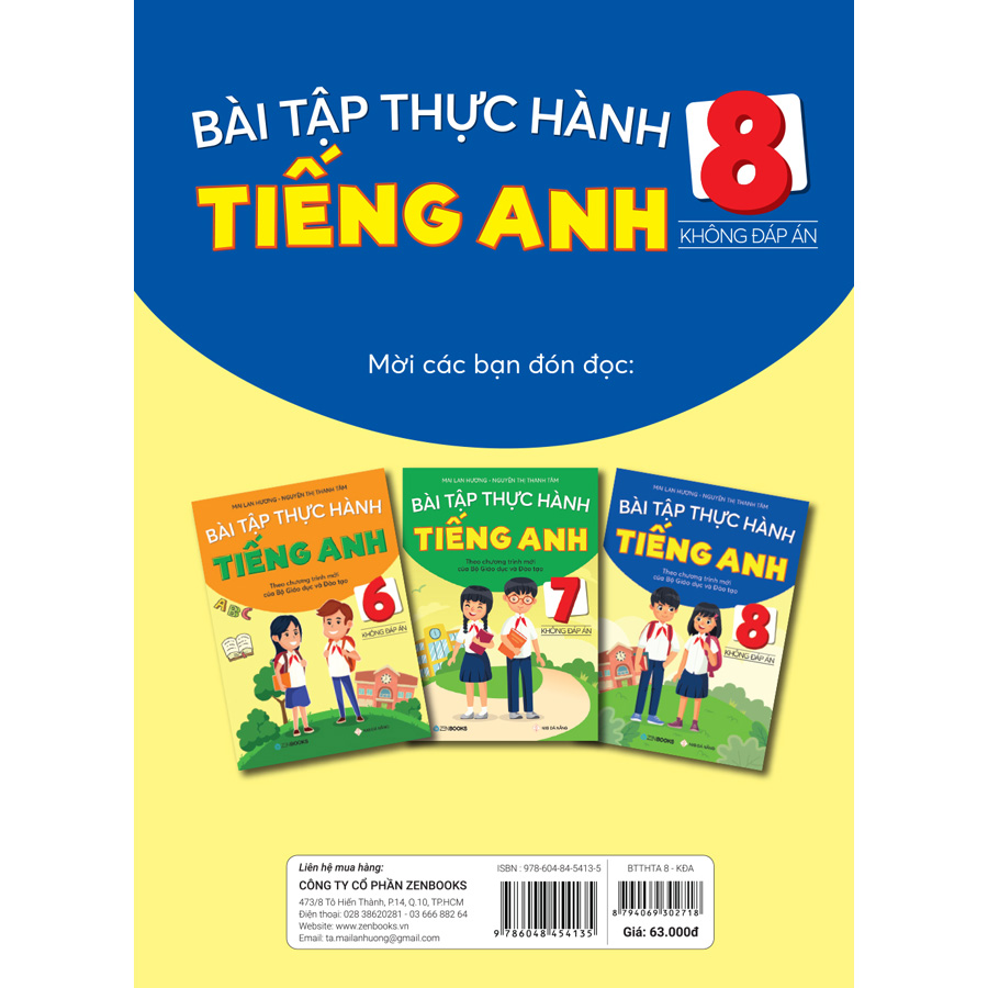 Bài Tập Thực Hành Tiếng Anh 8 - Không Đáp Án (Theo Chương Trình Mới Của Bộ GD&amp;ĐT)