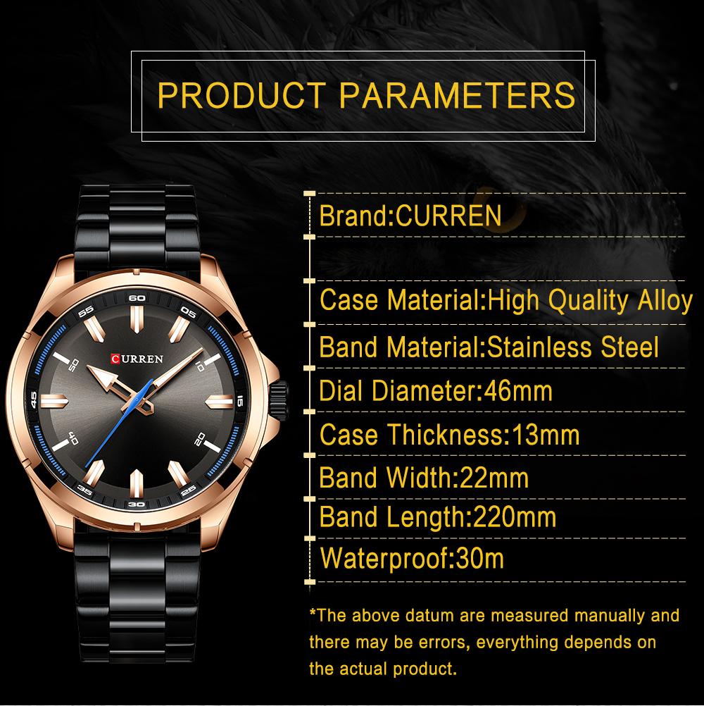 Đồng hồ thời trang doanh nhân Dây đeo bằng thép không gỉ CURREN Men Quartz 
