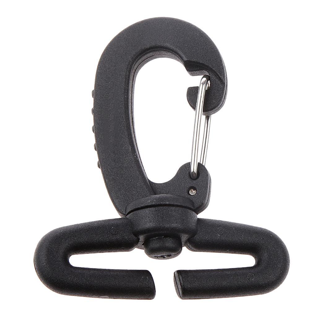 3xBlack Nylon Swivel Snap Hook Clip Backpack Bag Webbing Buckle 40mm