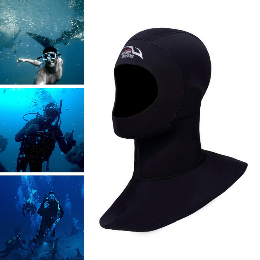 Diving Wetsuit Hood Adults Surfing Thermal Hat Dive Gear Black S