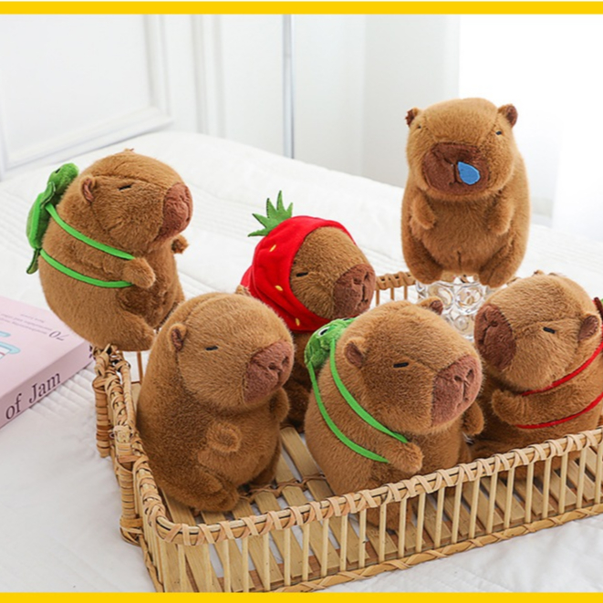 Thú nhồi bông capybara nhiều mẫu mini - Size 20 đến 22cm - Quà tặng chuột lang dễ thương êm mịn cho bé.