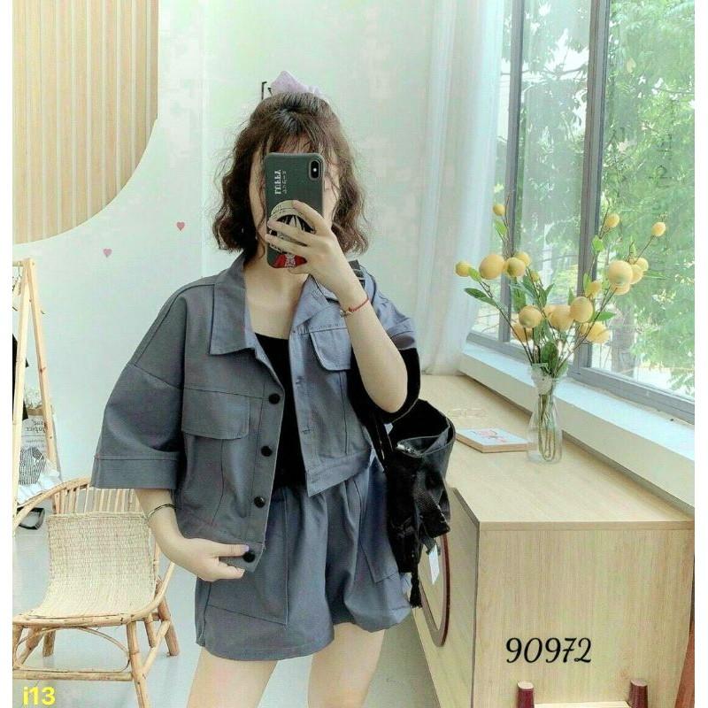 Đồ bộ nữ 3 món ( có áo lót thun lạnh ) chất fo vuông dày dặn * Set đồ bộ nữ hàng thiết kế