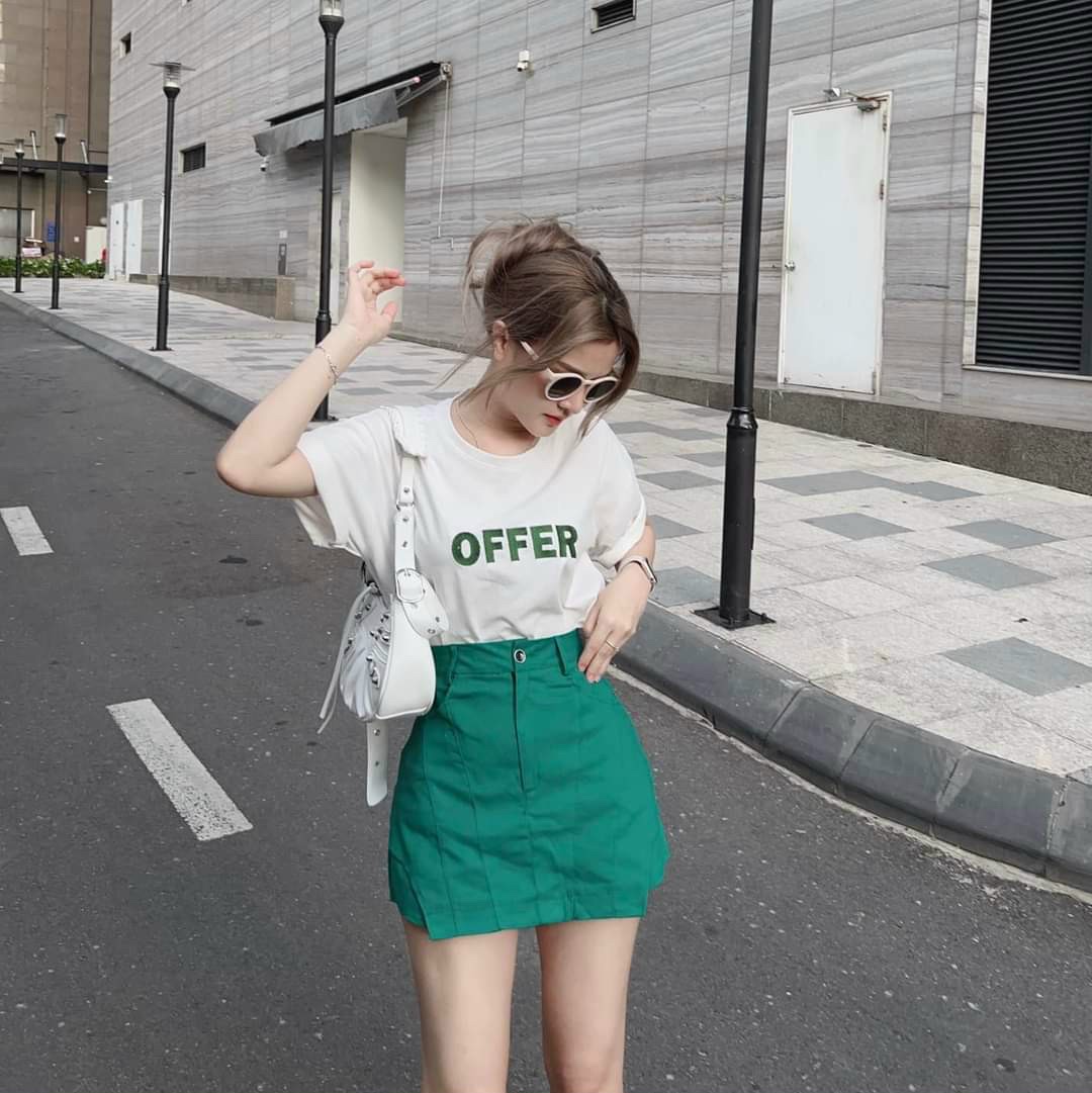 Set đùi giả váy kèm áo thun
