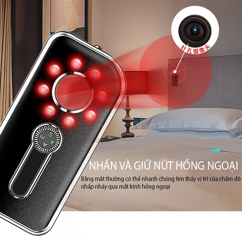 Máy Dò Phát Hiện Camera, Còi Báo Động Chống Trộm, Dò Tiền Giấy Cao Cấp K300