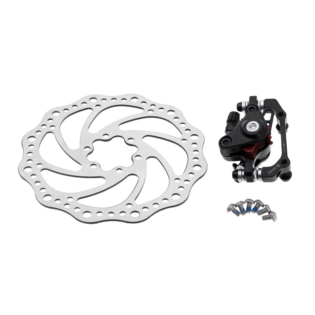 Bike Disc Brake Rotor Mechanical Caliper 160mm Cable Set Front Caliper Rotor