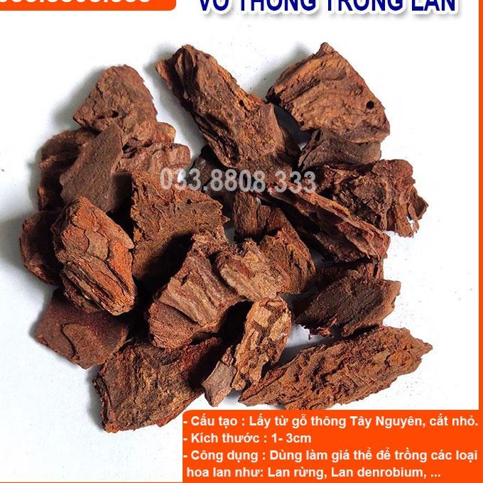 Vỏ thông trồng lan Đã Xử Lý 1kg - Vỏ thông đẹp giúp cây phát triển tốt