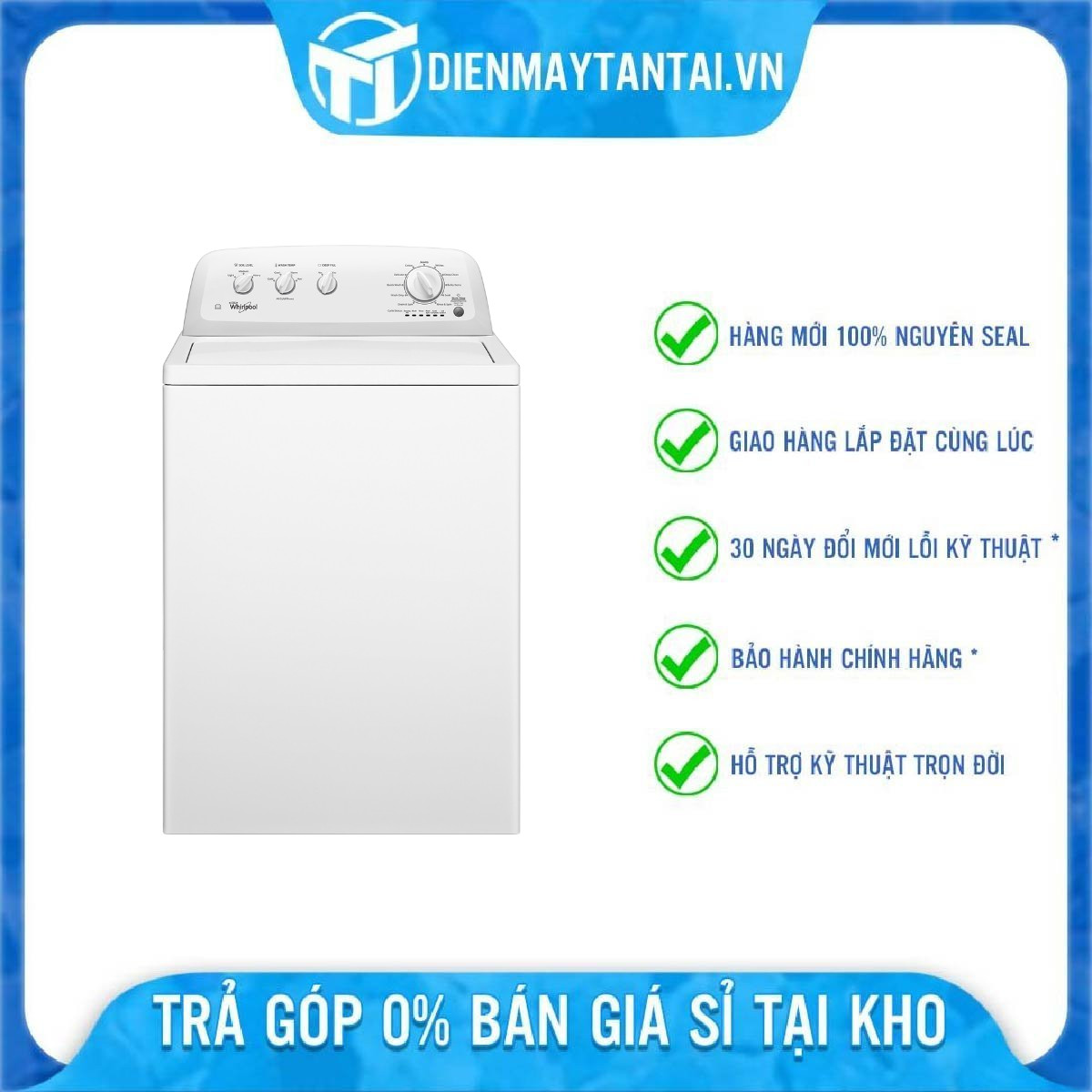 Máy giặt Whirlpool 15 kg 3LWTW4705FW - Hàng chính hãng (chỉ giao HCM)