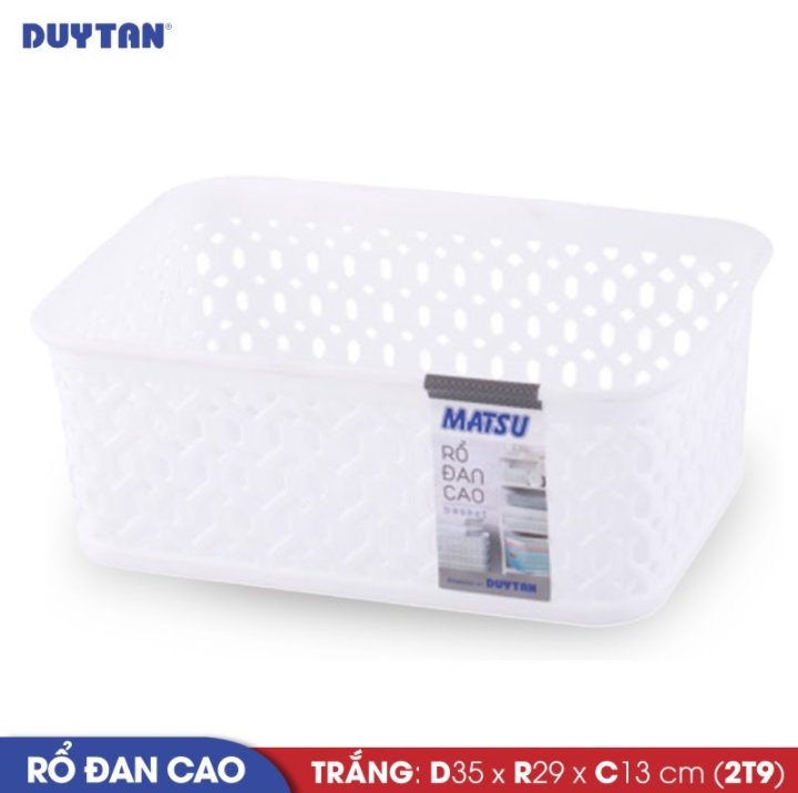 Rổ đan cao nhựa  Duy Tân Matsu 2T9 (35 x 29 x 13 cm) - 12118 - Giao màu ngẫu nhiên - Hàng chính hãng