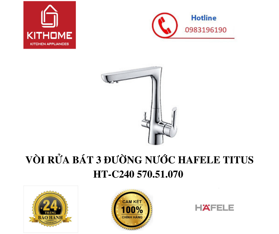 VÒI RỬA BÁT 3 ĐƯỜNG NƯỚC HAFELE TITUS HT-C240 570.51.070 - Hàng chính hãng