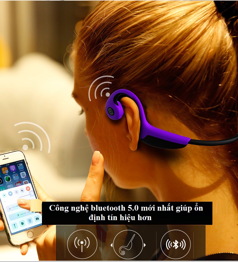 Tai Nghe Bluetooth Z8.R9 Phong Cách Thể Thao, Truyền Âm Qua Xương