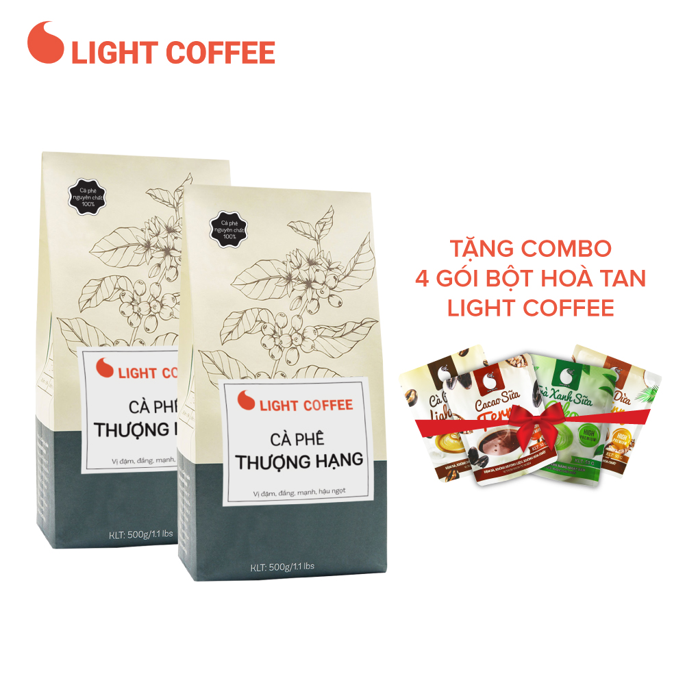 1KG Cà phê Thượng hạng Light Coffee vị đậm, đắng mạnh và hậu ngọt - 500gr/gói