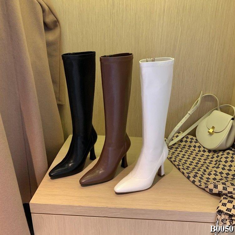 SẴN BOOTS LỬNG DA MŨI NHỌN sexy gót dày 9cm Fullbox Sang chảnh Cao Cấp