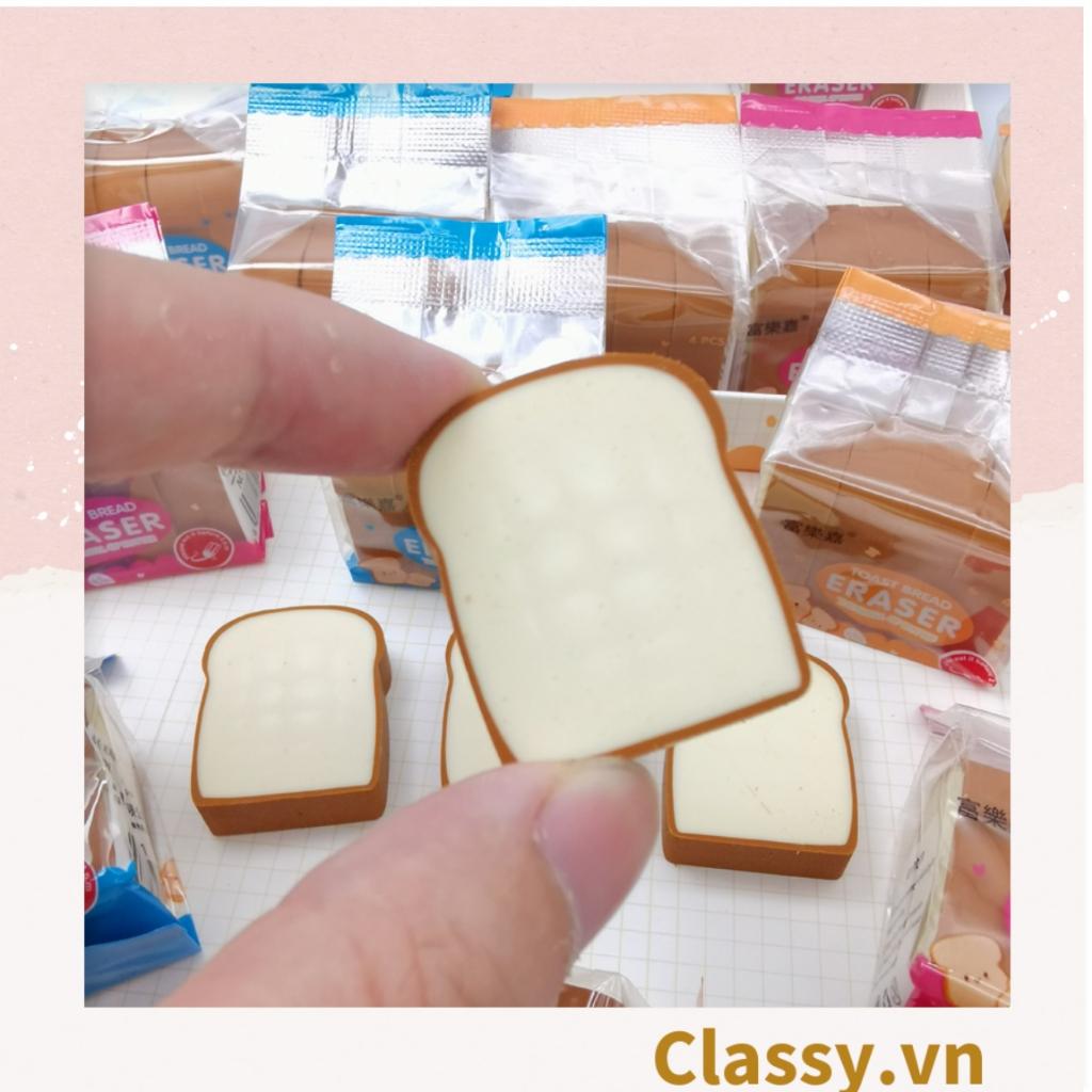 4 cục Gôm tẩy Classy hình bánh mì sandwich giúp tẩy sạch vết bút chì, không gây rách giấy PK1204