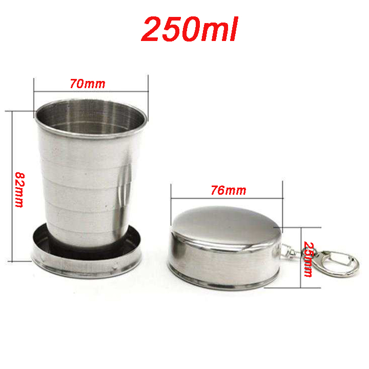 Cốc inox gấp gọn đa năng bỏ túi tiện dụng du lịch - T091