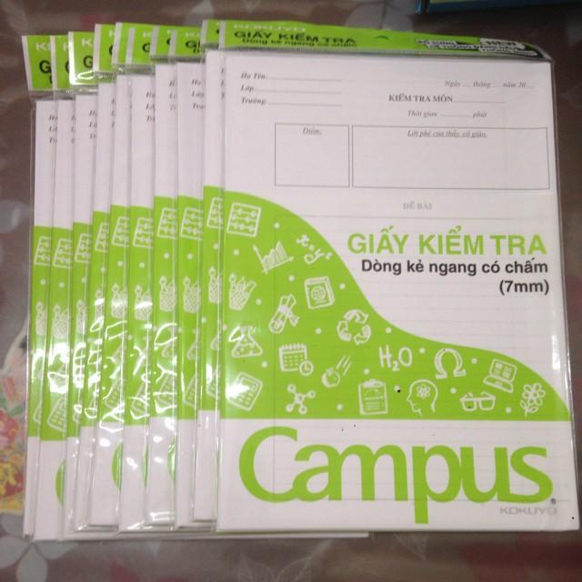 Giấy kiểm tra Campus có chấm 1 tập 25 tờ đôi